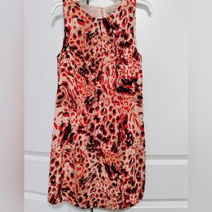 H&M Red & Black Animal Print Midi Dress